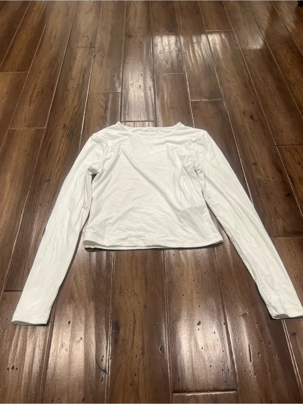 Abercrombie & Fitch White Long-Sleeve Crew Top